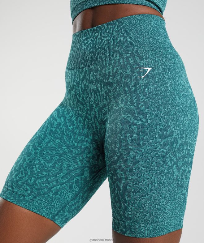 Gymshark adapter le short cycliste sans couture animal récif | sarcelle d\hiver femmes 6HF28103